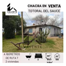 Chacra En Venta 6 Ha Y 1416m² , En Totoral Del Sauce Con Viviendas, Pozo De Agua Y Arroyo 