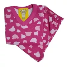 Pijama Infantil Flanelado - 4 Ao 8 - Ursinho Pink