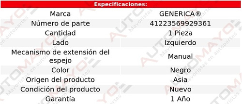 1 Espejo Izq Man Generica Gmc Envoy 94-04 Foto 2