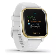 Smartband Garmin Venu Venu Sq 1.3 Caja 40mm De Polímero Reforzado Con Fibra White, Malla White De Silicona Y Bisel Light Gold De Aluminio Anodizado