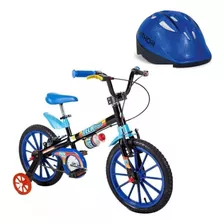  Bicicleta Aro 16 Tech Boys + Capacete Infantil