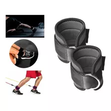 Par De Grilletes Correas Para Tobillo Gym Crossfit Crossover Color Negro