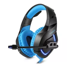 Auriculares Gamer Onikuma Gamer K1-b K1 Black Y Blue Con Luz Led