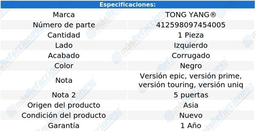 (1) Estribo Izquierdo Corrug Tong Yang Hr-v Del 2016 Al 2018 Foto 2