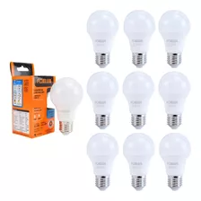 Kit C/10 Lâmpadas Led Bulbo 12w 1080lm Bivolt 6500k E-27