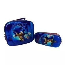 Lonchera Y Cartuchera Portalápices Infantil Sonic