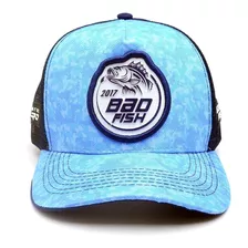 Bone Chapeu Aba Curva Bad Fish Sport Pesca Bordado Camuflado