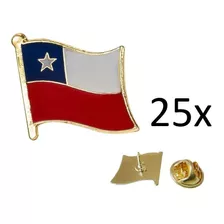 Pin Piochas Botones Bandera Chile Pack 25x + Envio Gratis