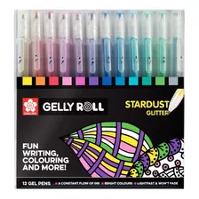 12 Boligrafo Gel Gelly Roll Glitter Stardust Brillo Sakura