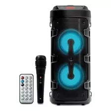 Caixa De Som Bluetooth Portátil Mp3 Usb Fm Microfone Alto Cor Preto 110v/220v