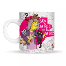 Mug Taza Pocillo La Loca De Los Gatos Los Simpsons