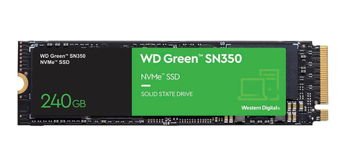 Disco Sólido Ssd Interno Western Digital Wd Green Sn350 Wds240g2g0c 240gb Verde
