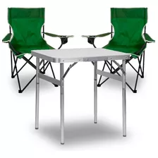 Mesa Dobrável 60x45cm Vira Maleta Com Cadeiras De Camping