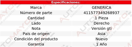 Parrilla Der P/faro Niebla Golf Volkswagen 2015-2017 Foto 2