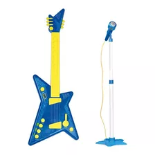 Guitarra Infantil Rock Star C/ Microfone E Luz - Azul - Zoop