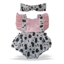 Conjunto Body De Bebê Menina Infantil Super Luxo Faixa