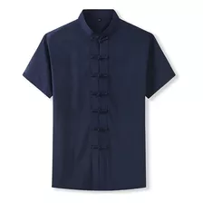 Camisa Casual De Manga Curta Grande, Terno Masculino