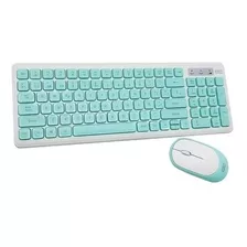 Kit Teclado Mouse Inalambrico Gtc Cbg-017v 1200 Dpi Color Del Teclado Verde