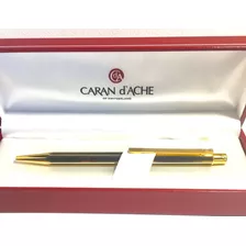 Pluma Boligrafo Caran D'ache Hexagonal Con Laca China Y Oro