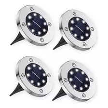 Luz Led Solar Para Piso O Pared Con Pincho Para Jardin X4