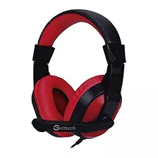 Audifonos Gamer Getttech Negro Con Rojo + Adaptador