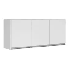 Armário Aéreo 120cm Mdf 03 Portas Branco Tx Fosco