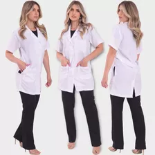 Jaleco Com Fenda Para Bolso Uniforme Dentista Corte Nacional