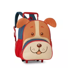 Mini Mochila Rodinha Infantil 33cm Escolar Cachorrinho Pets