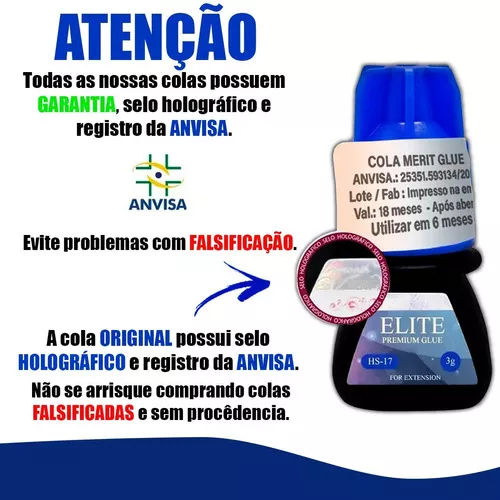 Cola Hs17 3ml Extensão De Cílios Fios Merit Glue C/ Anvisa