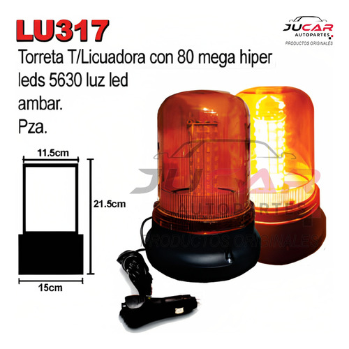 Torreta T/licuadora Con Luz Led Ambar 80 Mega Hiper Led 5630 Foto 2