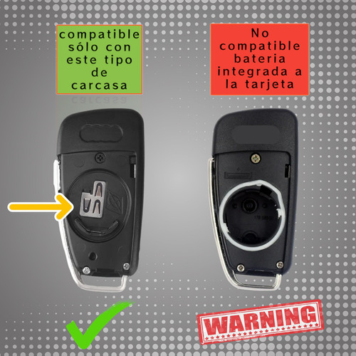 Carcasa Llave Control Audi C/logo A1 A2 A3 A4 Q5 Q7 Tt Quatt Foto 3