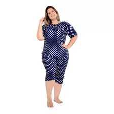 Pijama Pescador Bermudão Plus Size Liganete 