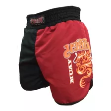 Short Calção Muay Thai Dragon On Fire Preto/verm - Toriuk