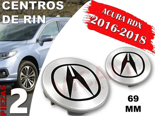 Par De Centros De Rin Acura Rdx 2016-2018 69 Mm (gris) Foto 2