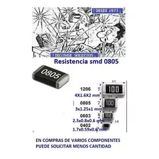 Resistencia Sm Resistor Smd 0805 1/8w 5% 1k X 100 Unid