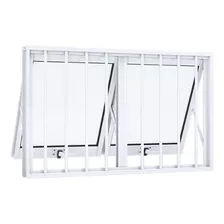 Janela Aluminio Máxim-ar Duplo Horizontal Com Grade Da