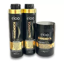 Kit Eico Mandioca Shampoo 800ml + Cond 750ml + Máscara 1kg