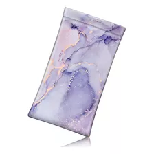 Funda Para Gafas Fintie Lila Marble, Piel Vegana Con Tela