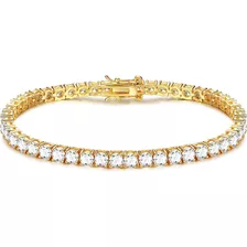 Krfy Tennis Bracelet For Women 18k White Gold Plated 4mm 5mm