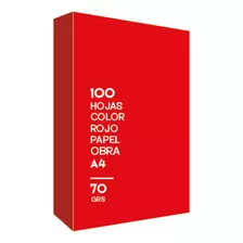 Papel Color Rojo 100 Hojas A4 70 Grs Consulte X Cantidades