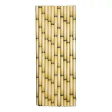 25 Unidades Canudo Bambu Natural Oriental Japones Tropical Cor Bege