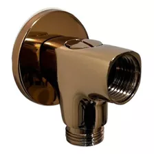 Desviador ''tê Redondo De Metal P/ Duchas De Banho Rose Gold