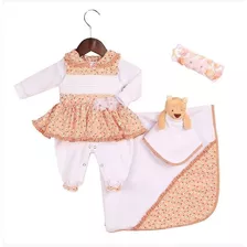 Saida Maternidade De Plush Para Bebê Rebeca 05 Peças