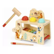 Brinquedo Infantil Atividades Bate Bate Xilofone Tooky Toy Cor Madeira