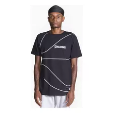 Camiseta Spalding Big Ball - Preto E Branco