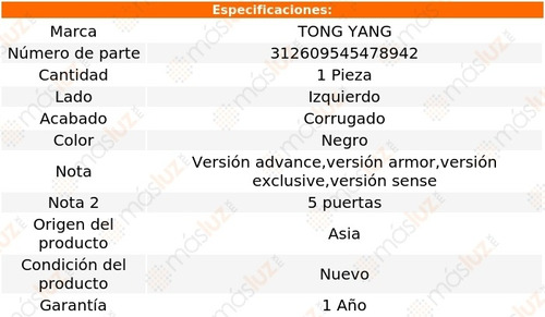 Estribo Izquierdo Corrug Nissan X-trail 15/17 Tong Yang Foto 2