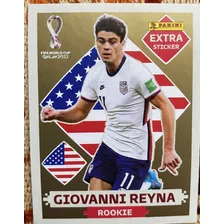 Cromo Panini Giovanni Reyna Gold Rookie Extra Sticker 