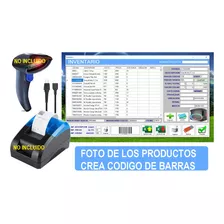 Sistema Programa Software Inventario Crea Codigo De Barras