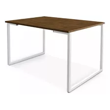 Mesa Jantar Estilo Industrial 120x0,80 Pés Ferro Já Cor Da Tampa Imbuia Cor Dos Pés Branco