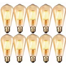 Pack X10 Ampolleta Lámpara Vintage E27 Edison Led St64 4w